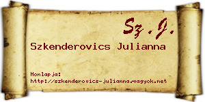 Szkenderovics Julianna névjegykártya